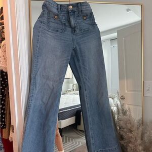 J. Crew Wide-Leg High-Rise Jeans in Medium Blue Wash